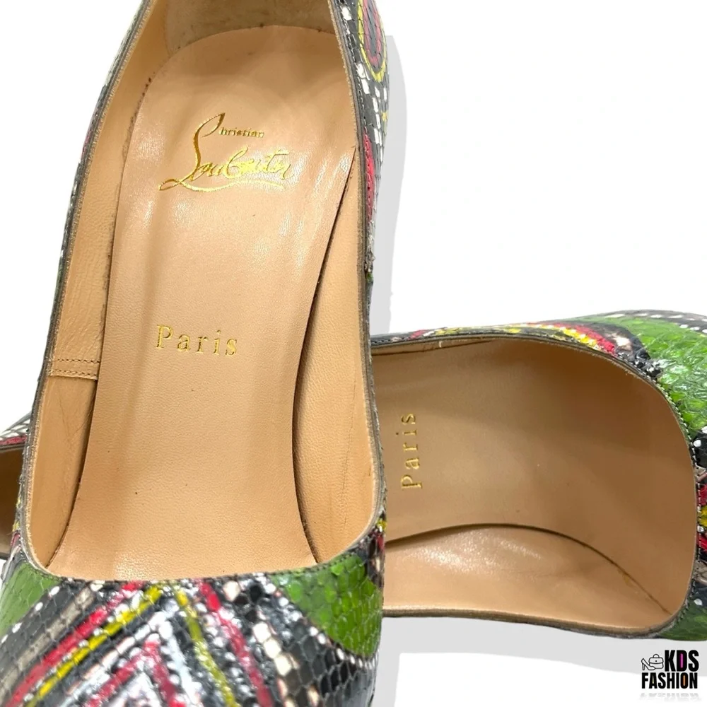Christian Louboutin Bianca 140 Python Masai Platform Heels US 8.5 EU 39 Rare - Picture 9 of 11